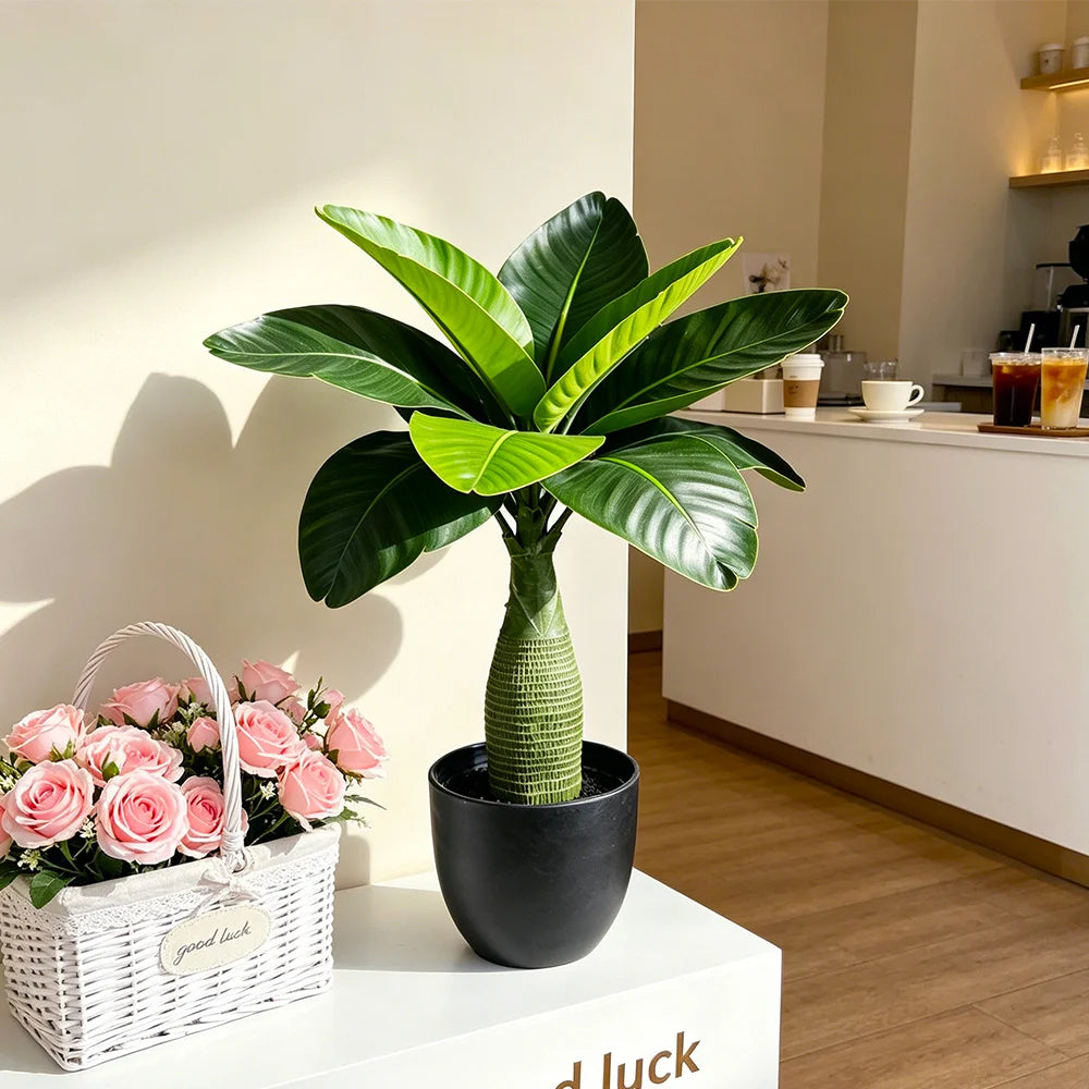 Ritadecor 37/40cm Artificial Banana Plant Fake Bird of