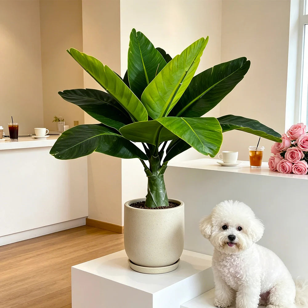 Ritadecor 37/40cm Artificial Banana Plant Fake Bird of