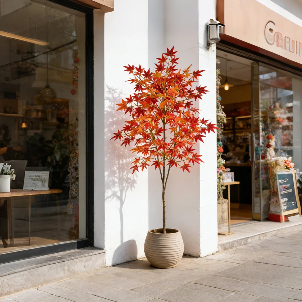 Ritadecor 70-140cm Artificial Red Maple Tree Fake Plant