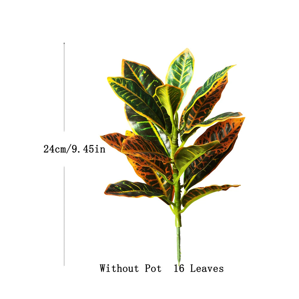 Ritadecor 24-41cm Fake Croton Plants Artificial Tropical