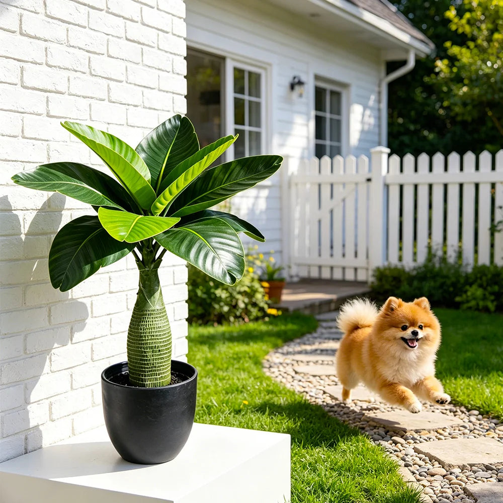 Ritadecor 37/40cm Artificial Banana Plant Fake Bird of