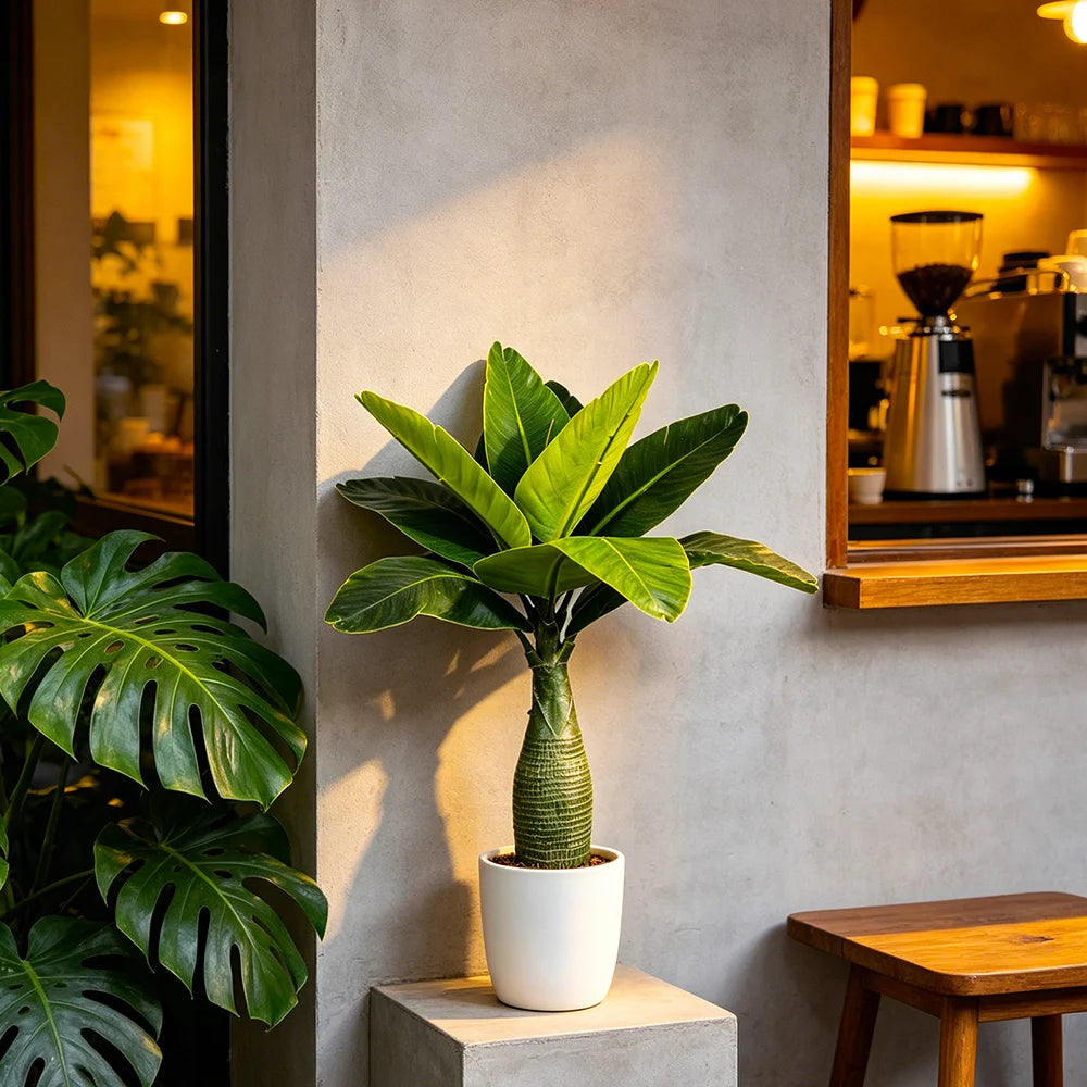 Ritadecor 37/40cm Artificial Banana Plant Fake Bird of