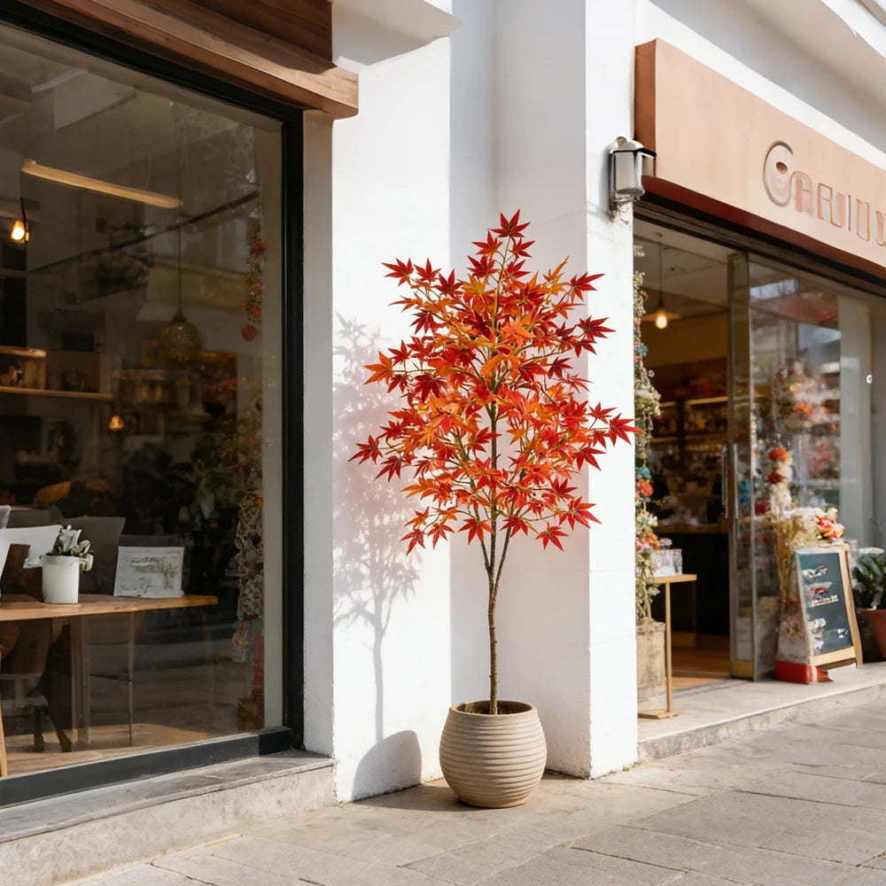 Ritadecor 70-140cm Artificial Red Maple Tree Fake Plant
