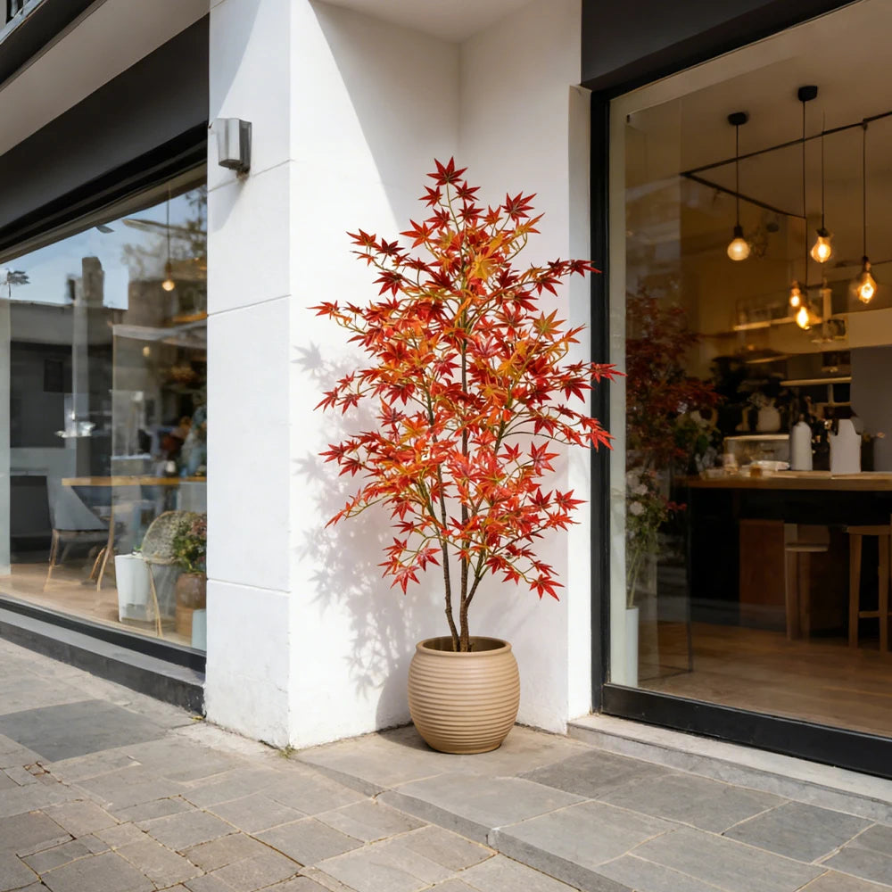 Ritadecor 70-140cm Artificial Red Maple Tree Fake Plant